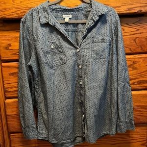 Old Navy polka dot chambray button down